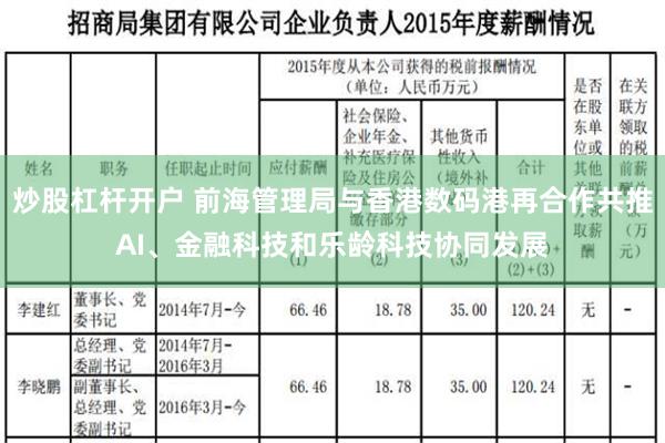 炒股杠杆开户 前海管理局与香港数码港再合作共推AI、金融科技和乐龄科技协同发展