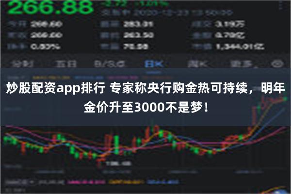 炒股配资app排行 专家称央行购金热可持续，明年金价升至3000不是梦！