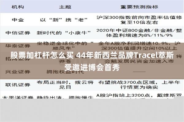 股票加杠杆怎么买 44年新西兰品牌Tracel萃斯受邀进博会首秀