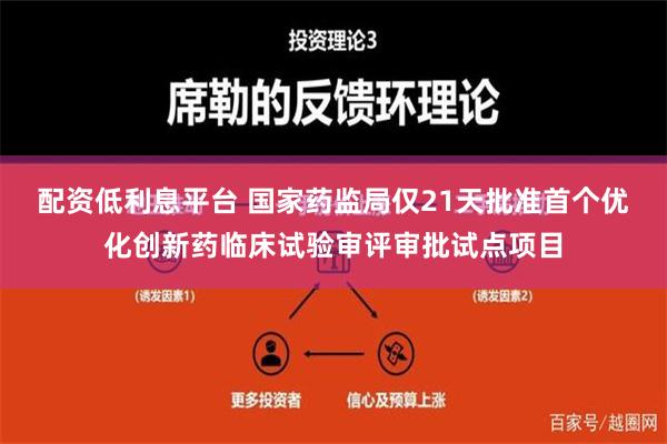 配资低利息平台 国家药监局仅21天批准首个优化创新药临床试验审评审批试点项目